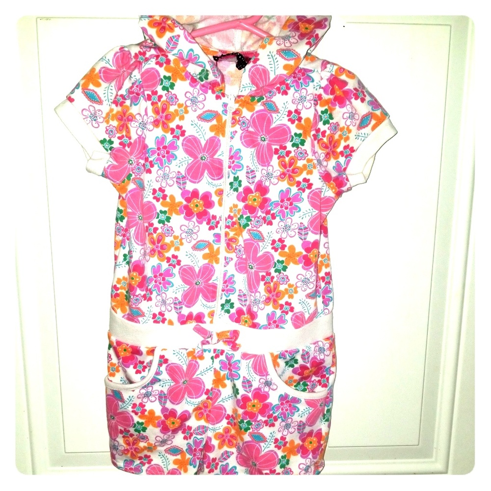 Girls floral romper/cover up